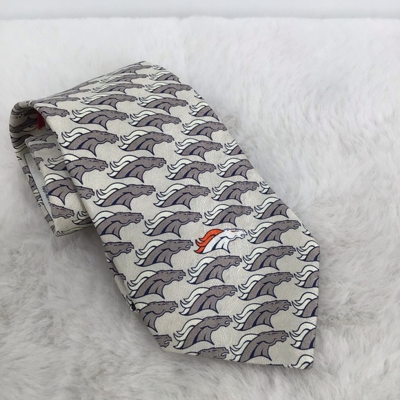 Denver Broncos NFL Vintage Silk Tonal Horse Logo Tie by Ralph Marlin & Co. 1911 - Picture 1 of 4